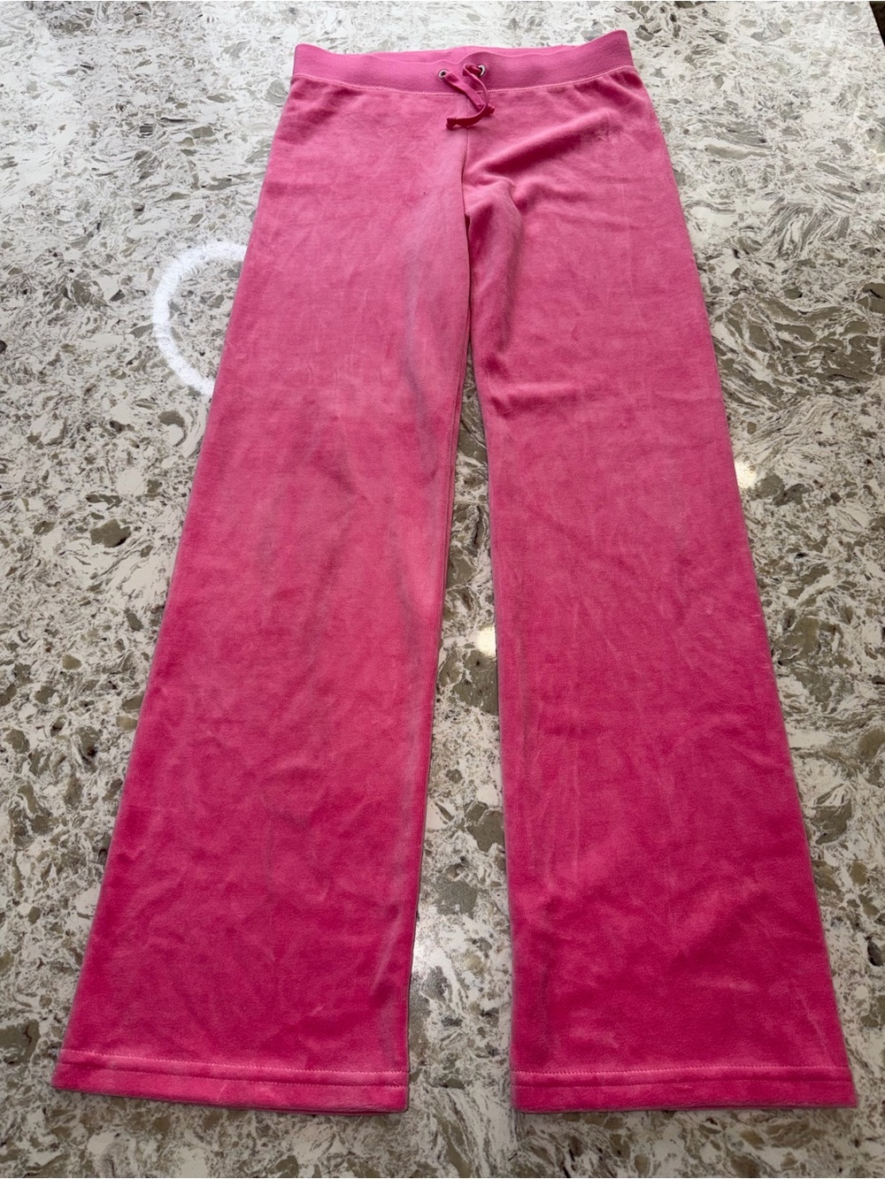 Juicy Couture Pink Velour Wide-Leg Lounge Pants